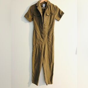 BDG Hunter Green Utility Jumpsuit with Zipper Front